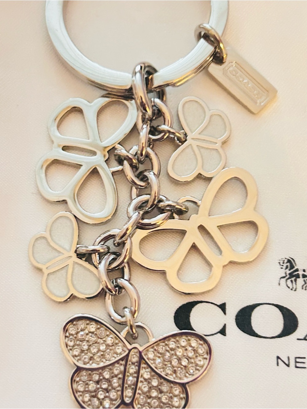 Vintage RARE Coach Y2K Butterfly Keychain/ Bag charm - Picture 7 of 16